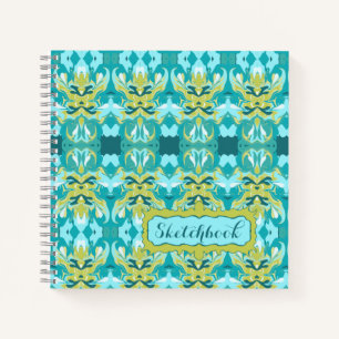 Dreaming Egypt Teal Gold Pattern Notebook