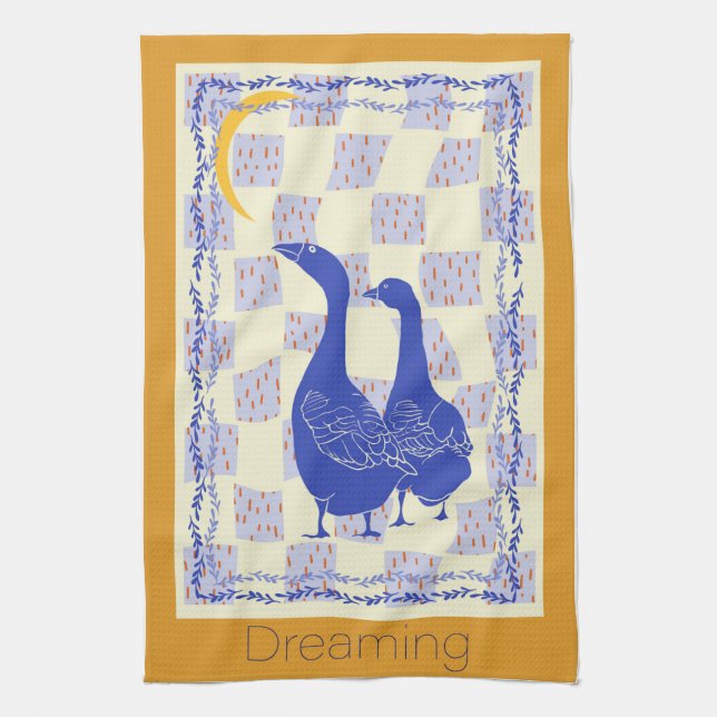 Dreaming Geese Kitchen Towel (Vertical)