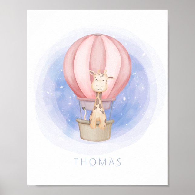 Dreaming Giraffe Whimsical Nursery Wall Art (Front)