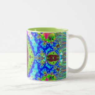 Dreaming in Colour - Geometric Fractal Design Two-Tone Coffee Mug