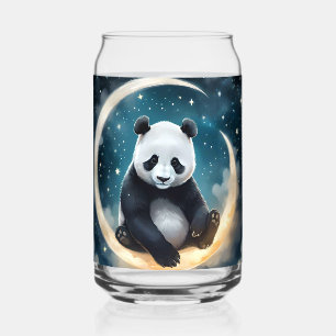 Dreaming in Moonlight: Panda's Celestial Serenade Can Glass