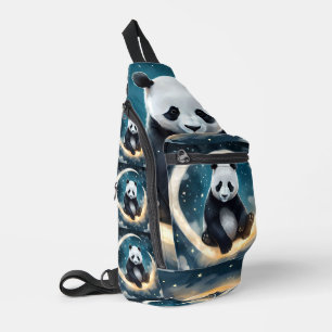 Dreaming in Moonlight: Panda's Celestial Serenade Sling Bag