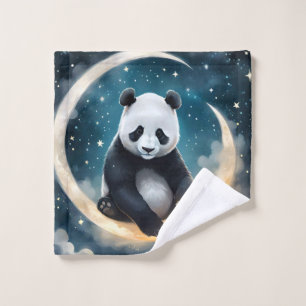 Dreaming in Moonlight: Panda's Celestial Serenade Wash Cloth