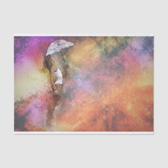 Dreaming In The Rain Decoupage Tissue Paper (Front)