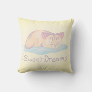 Dreaming Kitten Throw Pillow