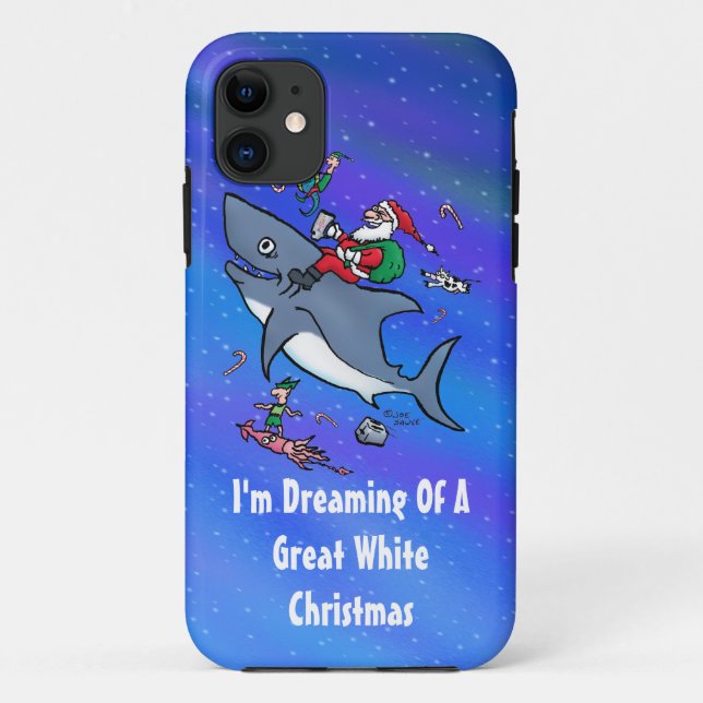 Dreaming Of A Great White Shark Christmas Case-Mate iPhone Case (Back)