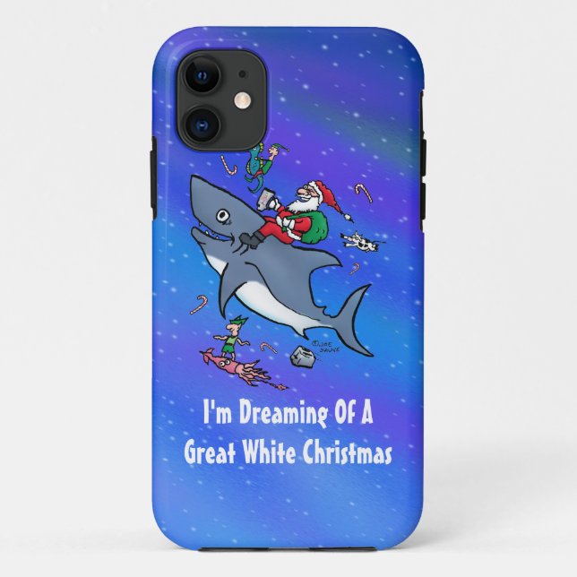 Dreaming Of A Great White Shark Christmas Case-Mate iPhone Case (Back)