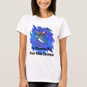 Dreaming Of A Great White Shark Christmas T-Shirt