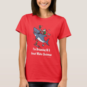 Dreaming Of A Great White Shark Christmas T-Shirt