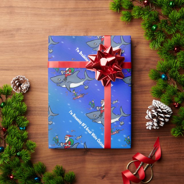 Dreaming of A Great White Xmas Wrapping Paper (Holiday Gift)