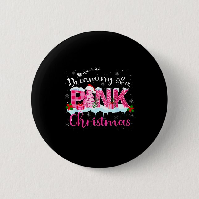 Dreaming Of A Nk Christmas Tree Cakes Santa Hat Xm 2 Inch Round Button (Front)