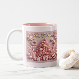 Dreaming of a Pink Christmas  Two-Tone Coffee Mug