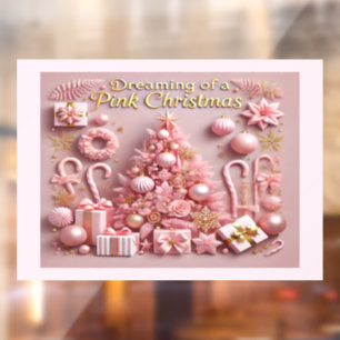 Dreaming of a Pink Christmas Window Cling