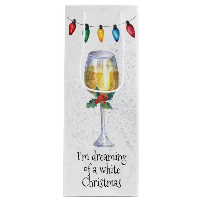 Dreaming of a White Christmas Wine Lover Wine Gift Bag (Front)