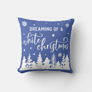 Dreaming of a White Christmas Winter Scene Throw Pillow
