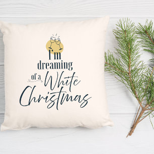 Dreaming Of A White Wine Christmas Decor Throw Pillow