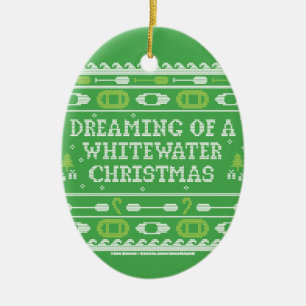 Dreaming Of A Whitewater Christmas Ceramic Ornament