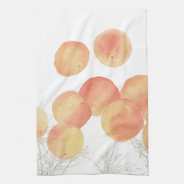 Dreaming of apricots in the winter kitchen towel (Vertical)