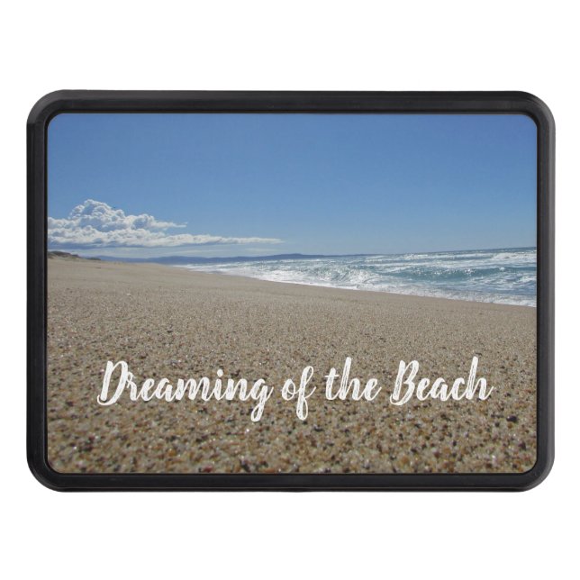 Dreaming of Beach Coastal Landscape Pacific Ocean Trailer Hitch Cover (Front)