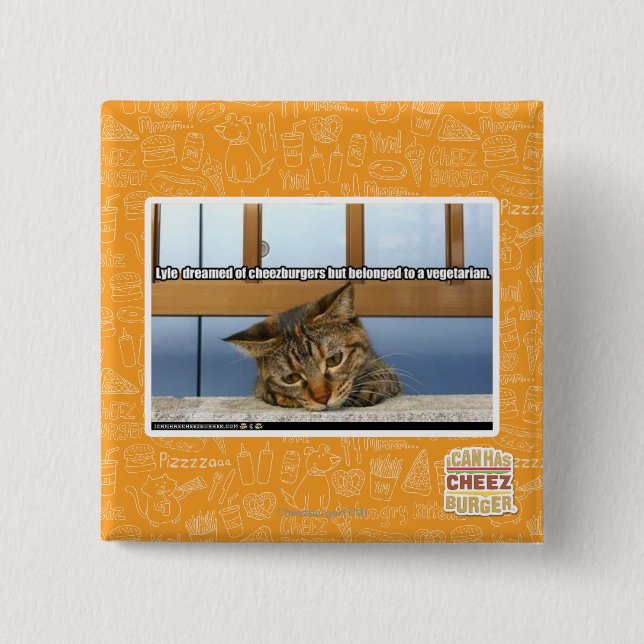 Dreaming of Cheesburgers 2 Inch Square Button (Front)
