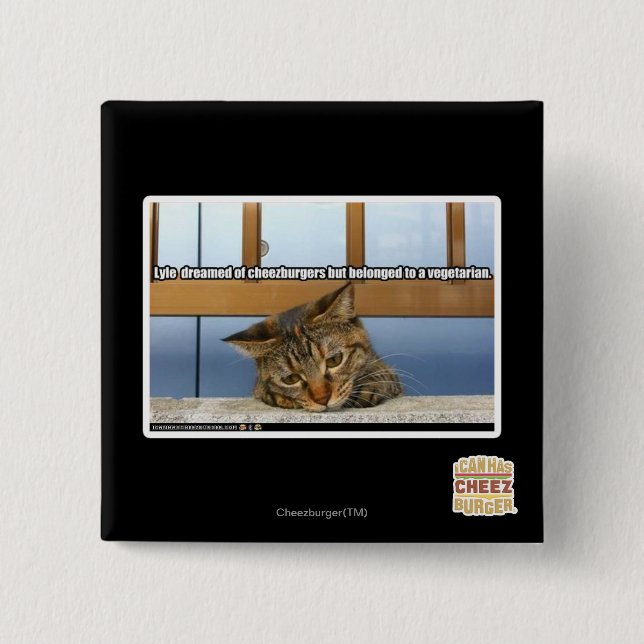 Dreaming of Cheesburgers 2 Inch Square Button (Front)
