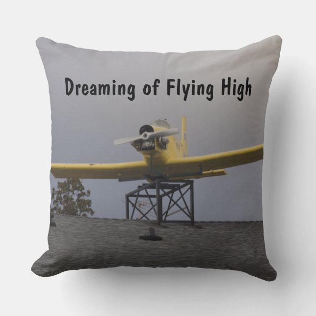 Dreaming of Flying High throw pillow. Pillow (Front)