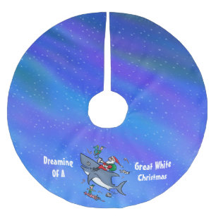 Dreaming of Great White Xmas Brushed Polyester Tree Skirt