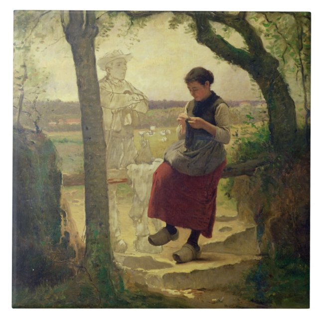 Dreaming of her Love, 1901 Tile (Front)