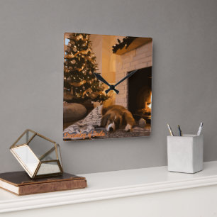 Dreaming of Santa Square Wall Clock