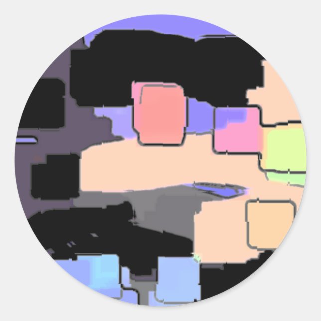 "Dreaming of Sky" Geometric Art Classic Round Sticker (Front)