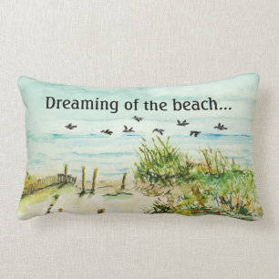 "Dreaming of the Beach" Lumbar Throw Pillow