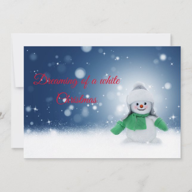 Dreaming Of White Christmas Quote   Holiday Card (Front)