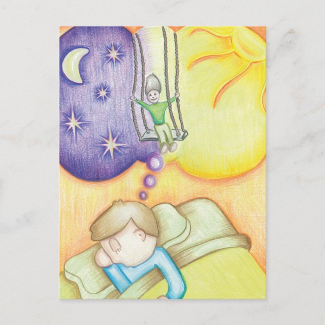 Dreaming on a swing postcard (Front)