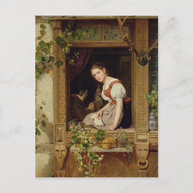 Dreaming on the windowsill postcard (Front)