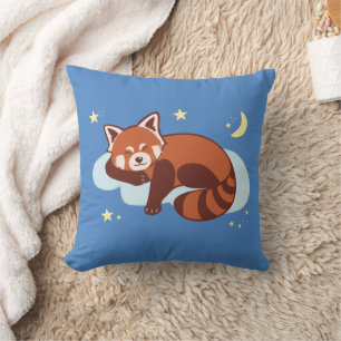 Dreaming Red Panda Throw Pillow