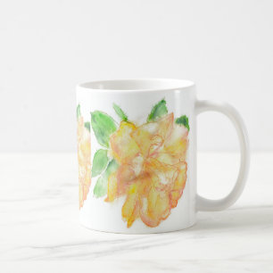Dreaming Spires Yellow Watercolour Roses Coffee Mug