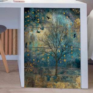 Dreaming Tree with Birds Decoupage Tissue Paper