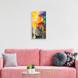 dreamlike cityscape artwork wall frame canvas print