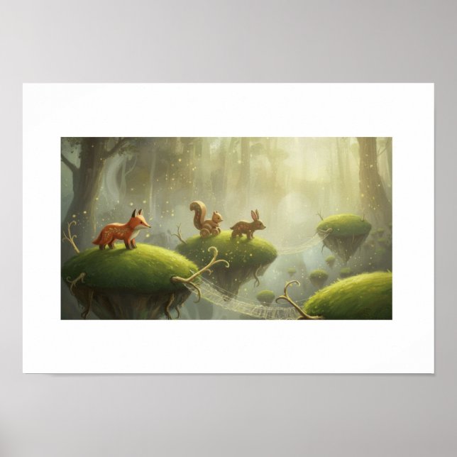 Dreamlike forest scene poster (Front)