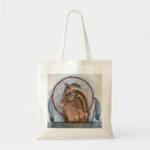 "DreamLike" Horse and dream catcher original art Tote Bag