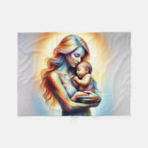 Dreamlike maternal bond fantasy mother baby fleece blanket