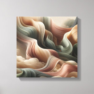 Dreamlike Ribbon Abstract Art in Earth Tones Canvas Print