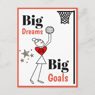 Dreams And Goals Netball Quote Postcard