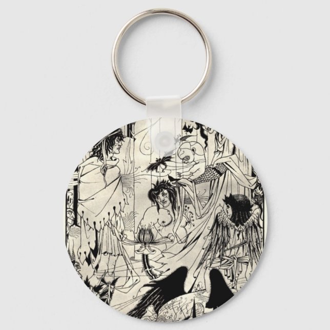 Dreams by Aubrey Beardsley Keychain (Front)