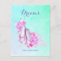 Dreams Can Come True Pink Watercolor Ballet Shoes
