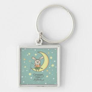 Dreams Come True Bunny on the Moon Keychain