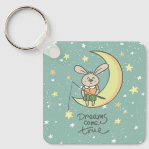 Dreams Come True   Bunny on the Moon Keychain