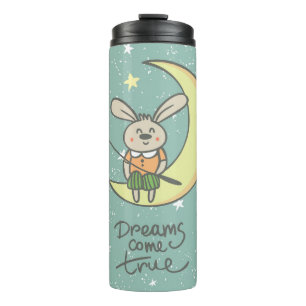 Dreams Come True   Bunny on the Moon Thermal Tumbler