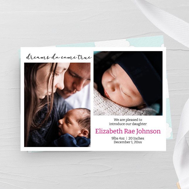 Dreams Come True Photo Baby Faire-part de naissanc (Créateur téléchargé)