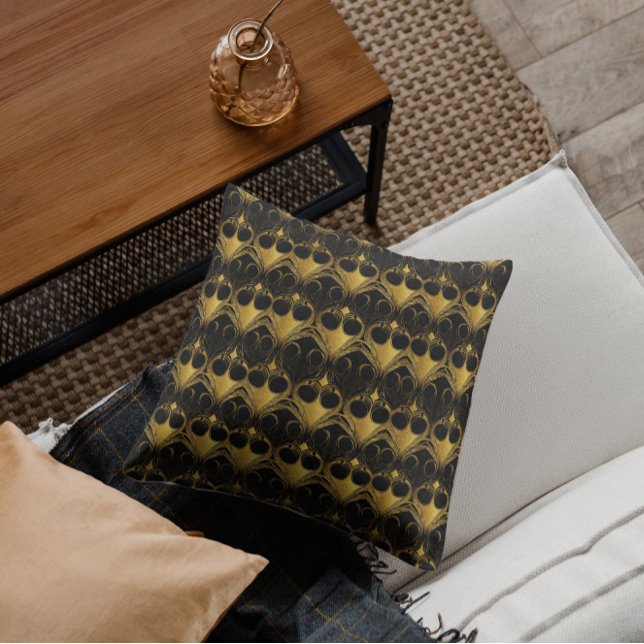 Dreams in gold throw pillow (Creator Uploaded)